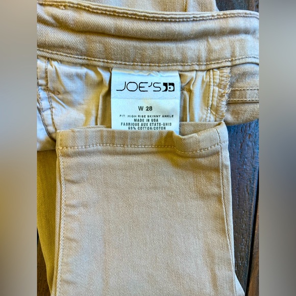 Joe’s Jeans Mid Rise Stretch Skinny Jeans Tan color. 28” Waist / 28” Inseam - Picture 3 of 8